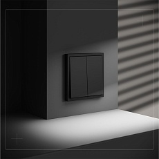 Выключатель встраиваемый Voltum S70 двухклавишный 10А, (черный матовый) VLS020108 5