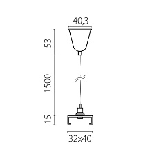 Подвес стандартный тип D треку 5040xx-(F)/(R) 1,5 м Quattro Lightstar 504176-FR1 1
