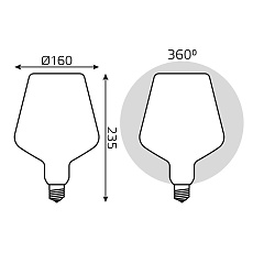 Лампа светодиодная филаментная Gauss E27 9W 4100К матовая 1016802209 3