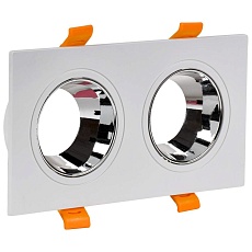 LIGHTING Светильник 4108 встраиваемый поворотный под лампу 2хGU10 белый/хром пластик IEK LT-UVB0-4108-GU10-2-K23
