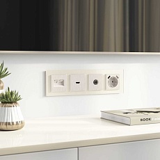 ТВ-розетка оконечная Werkel перламутровый рифленый W1183013 4690389161100 1