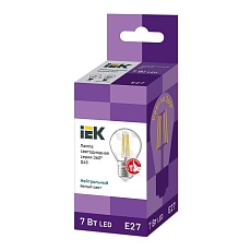 Лампа светодиодная филаментная IEK E27 7W 4000K прозрачная LLF-G45-7-230-40-E27-CL 1
