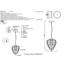 Подвесной светильник Crystal Lux Charme SP4 Chrome/Transparent 1