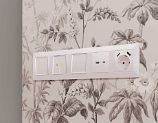 Комплект механизма 1-кл проходного выключателя AMBRELLA VOLT с подсветкой 3200K ALFA Жемчуг QUANT (AP2020, VM105, G22Y) MA202030 2