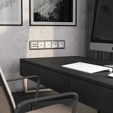 Акустическая розетка Werkel х4 перламутровый рифленый WL13-AUDIOx4 4690389124273 2