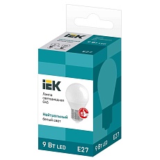 Лампа светодиодная IEK E27 9W 4000K матовая LLE-G45-9-230-40-E27 1