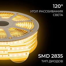 Комплект светодиодной влагозащищенной ленты OGM 6W/m 120LED/m 2835SMD теплый белый 15M SL-68 4