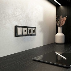 Выключатель двухклавишный с подсветкой Werkel W1220104 дымчатый a069457 1