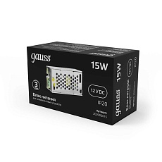 Блок питания Gauss Led Strip PS 12V 15W IP20 2A 202003015 2