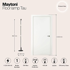 Торшер Maytoni Tau MOD166FL-L15B3K 1