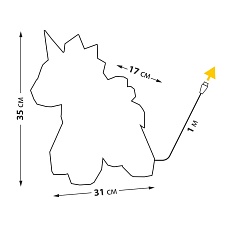 Светильник декоративный Единорог с USB проводом 60 светодиодов RGB свет Uniel ULD-R503 USB/RGB UNICORN UL-00011053 1