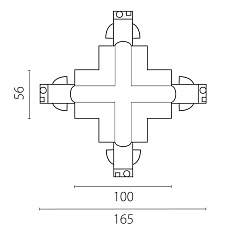 Соединение крестовое встраиваемое с подводом питания к треку 5030xx-R Quattro Lightstar 503147-R 2