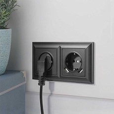 Розетка Werkel с заземлением, шторками и USBх2 черный матовый W1171508 4690389156915 4