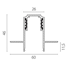 Трек встраиваемый UNO 48V 2м (Заглушки и декоративный экран в комплекте) Uno Lightstar 509226 1