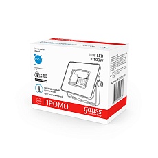 Прожектор светодиодный Gauss Elementary Промо 10W 6500К 613100310P 1
