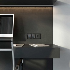 Выключатель Werkel Hammer одноклавишный проходной с подсветкой черный W1212108 4690389162145 1