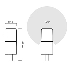 Лампа светодиодная Gauss G4 4W 3000К прозрачная 10714 3