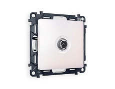 Комплект механизма TV розетки проходной AMBRELLA VOLT ALFA Жемчуг 5-1000 MHz 4dB QUANT (AP2130, VM211) MA213030