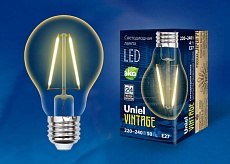 Лампа светодиодная филаментная Uniel E27 6W 2250K прозрачная LED-A60-6W/GOLDEN/E27 GLV21GO UL-00002355 1