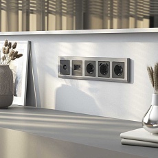 Розетка с заземлением Werkel графит W1171064 4690389194405 1