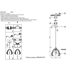Подвесной светильник Crystal Lux VERANO SP1 TRANSPARENT 1