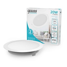 Встраиваемый светодиодный светильник Gauss Elementary Downlight 997420218 1