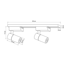 Комплект из 2 трековых светодиодных светильников на шинопроводе Apeyron 07-41 1