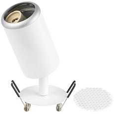 Светильник встраиваемый алюминиевый ЭРА KL106 WH/SL под лампу MR16 GU10 белый/серебро матовый Б0061634 5