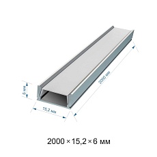 Профиль накладной с рассеивателем серебро 2м. Apeyron 08-01 1
