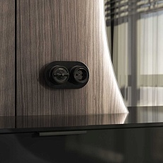 Выключатель двухклавишный на 4 положения Werkel Ретро черный W5620008 4690389166747 1