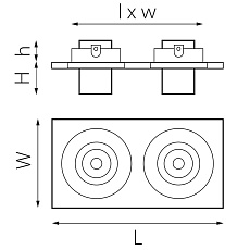 Комплект из светильника и рамки Lightstar Intero Tubo (217527+217172+217172) i527172 1