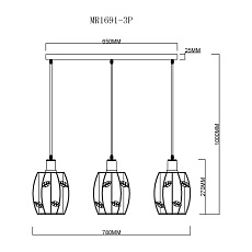Подвесной светильник MyFar Huston MR1691-3P 1