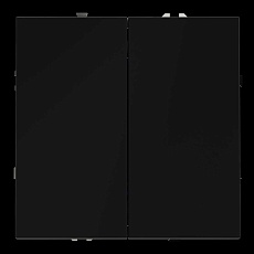 Перекрестный переключатель встраиваемый Voltum S70 двухклавишный 10А, (черный матовый) VLS020508