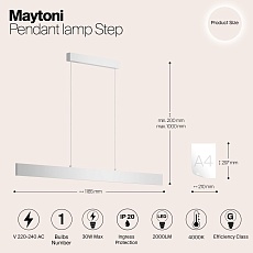 Подвесной светодиодный светильник Maytoni Step P010PL-L30W4K 1