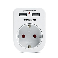 Переходник сетевой с 2хUSB Stekker 1гн с/з ADP16-24-20 39626 4