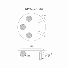 Потолочный светильник iLedex Telescope D4774-40 SBK 1