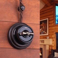 Переключатель-выключатель Werkel одноклавишный Retro черный W5612008 4690389166716 2