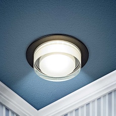 Светильник встраиваемый декоративный ЭРА DK107 BK под лампу MR16 GU5.3 черный Б0058397