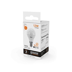 Лампа светодиодная Gauss E14 12W 3000K матовая 53112 4