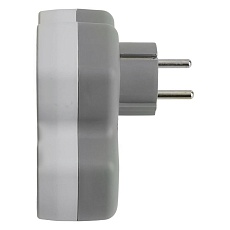 Разветвитель сетевой 2-местный с/з Stekker ADP16-15-20, 250V, 16A и USB+Type C на 2.4А, белый/серый 50071 4