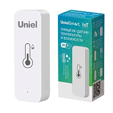 Умный ИК-датчик температуры и влажности Wi-Fi+Bluetooth Uniel USN-A500 TS/WF WHITE