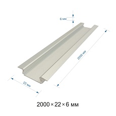 Профиль встраиваемый серебро 2м. Apeyron 08-02-01 1