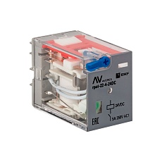 Реле промежуточное с кнопкой и мех. Индикацией RPAt 22/4 5A 24В DC EKF AVERES rpat-22-4-24DC