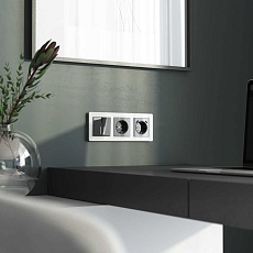 Выключатель двухклавишный с подсветкой Werkel графит акрил W1120144 4690389197451 1