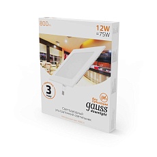 Встраиваемый светодиодный светильник Gauss 940111112 3