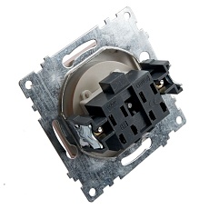 Розетка 2P Stekker Катрин со шторками шампань GLS10-7109-02 39595 5