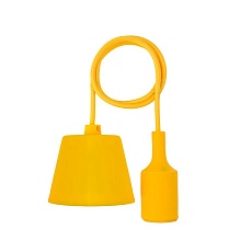 Патрон E27 силиконовый со шнуром 1 м желтый REXANT 11-8889 1