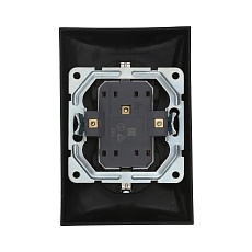 Розетка LK Studio двойная прямая с з/к, со шторками (черный бархат) LK60 863708-1 1