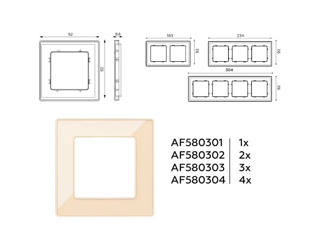 Рамка AMBRELLA VOLT AF580304 Фото № 2