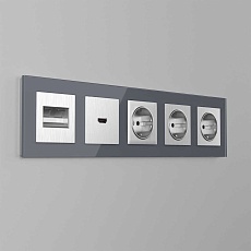 Накладка Werkel для розетки HDMI серебряный рифленый WL09-HDMI-CP 4690389128318 1